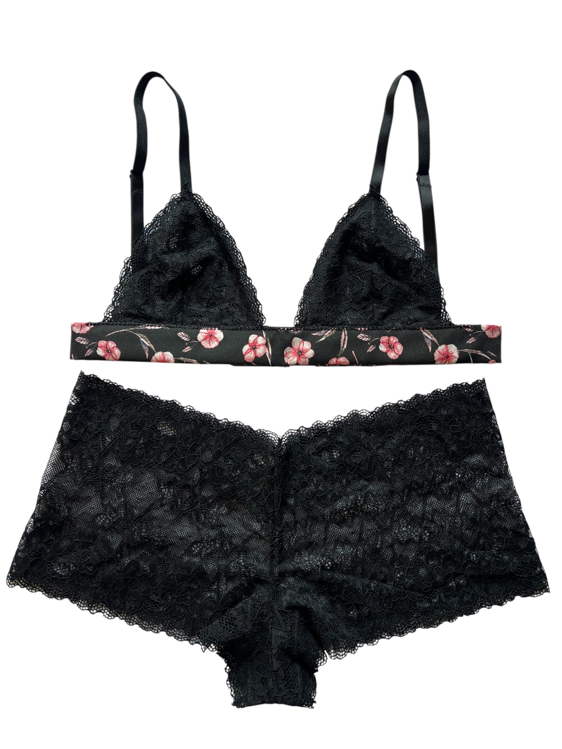 Set Bralette & Panties - Black Orchids